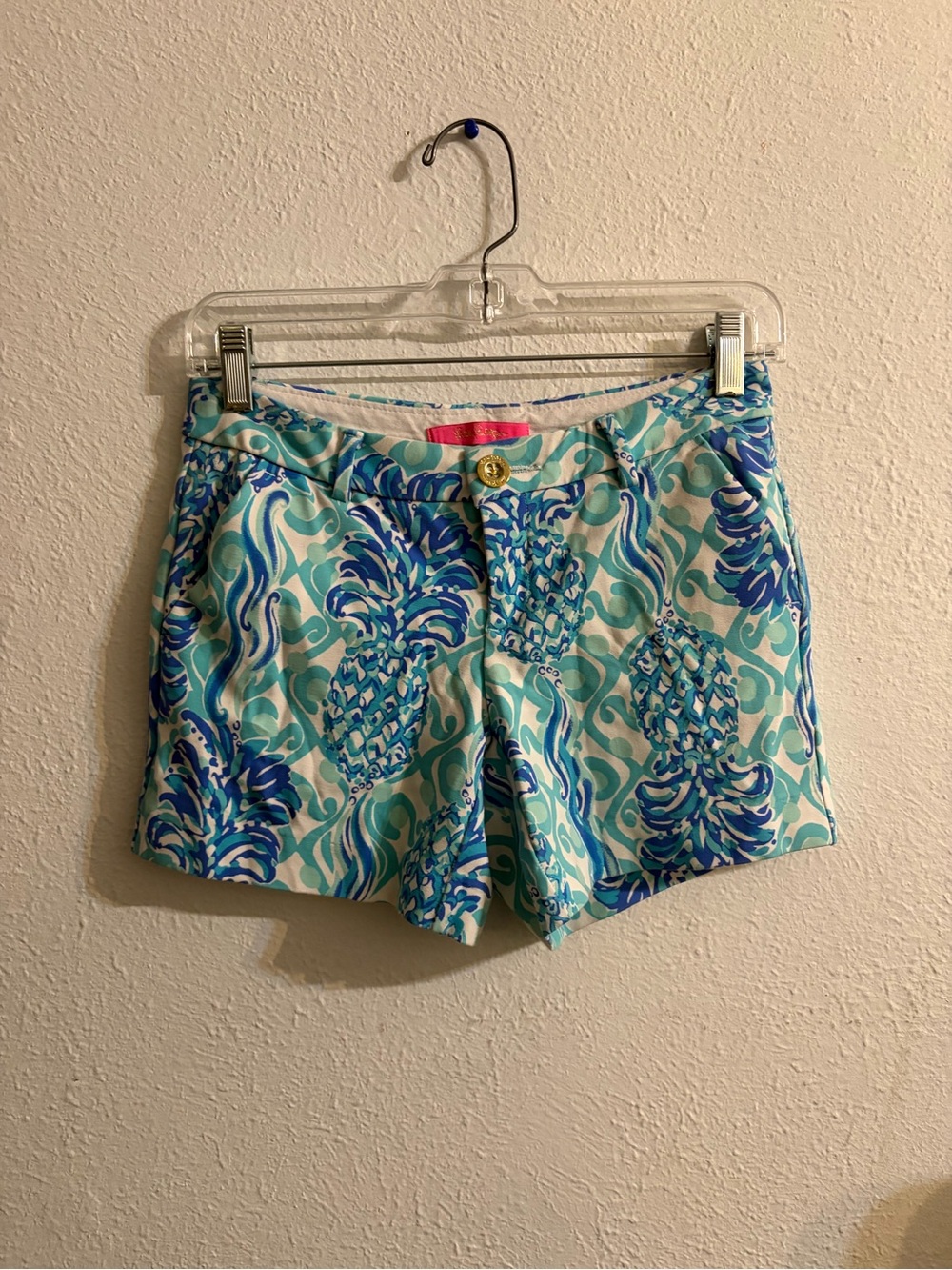 Lilly Pulitzer Aqua & Blue Pineapple Print Shorts